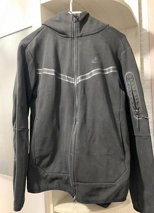 Кофта/худи/худи на молнии nike tech fleece черного цвета.
