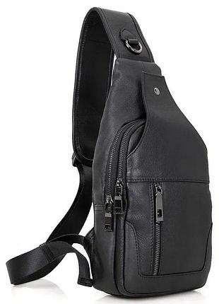 Чоловіча шкіряна сумка слінг через плече