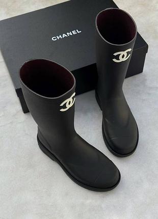 Сапоги женские chanel черные