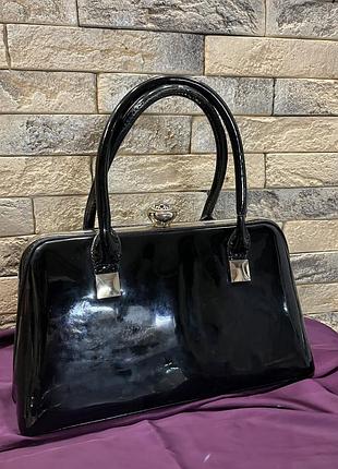 Жіноча вінтажна лакова сумка