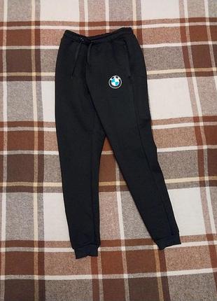 Зимние теплые спортивные штаны на флисе bmw