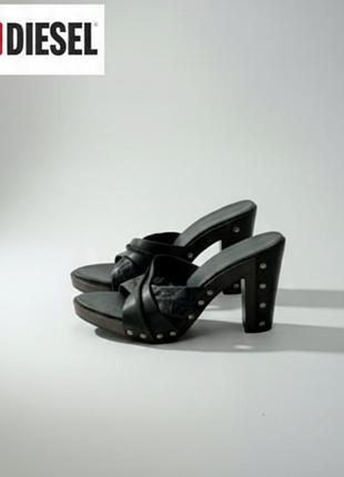 Сабо шлепки diesel кожаные босоножки