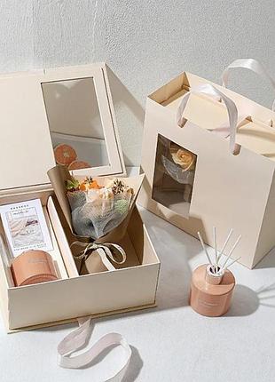 Подарунок «букет квітів з арома-свічкою» kr-14.о+