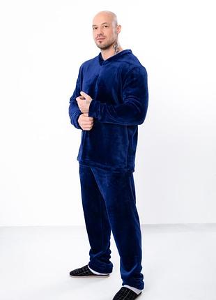 Тепла чоловіча махрова піжама з манжетами, теплий чоловічий махровий домашній костюм світшот і штани