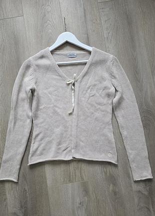 Бежевий в'язаний кардиган 100 % бавовна