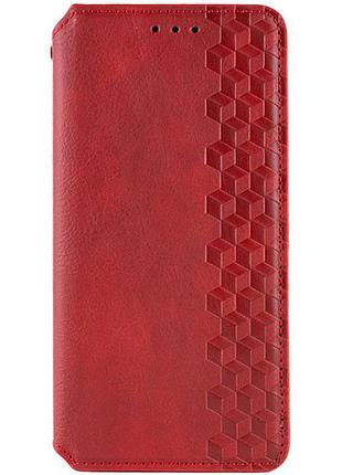 Шкіряний чохол-книжка getman cubic (pu) для samsung galaxy s25 fe червоний
