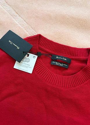 Хлопково-шерстяной мужской свитер с круглой горловиной massimo dutti размер м