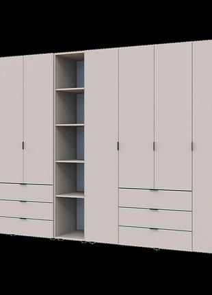 Комплект шаф для одягу doros гелар (3 шт.) 309,4х49,5х203,4 см кашемір (drs-011253)