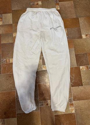 Штани фліс теплі спортивні жіночі білі з насосом