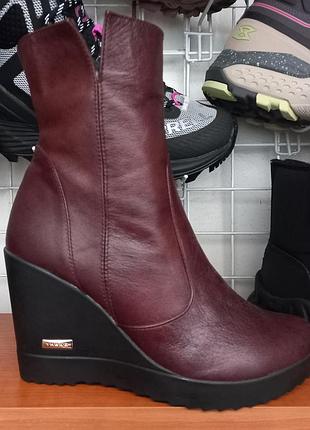 Ботинки ботинки на тонкокетке коричневые натуральная кожа