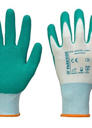Садові рукавички parkside з латексним покриттям, розмір 7