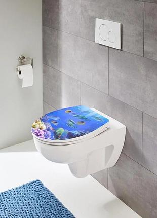 Сиденье для унитаза из дюропласта livarno home с рисунком «подводный мир» (soft-close, quick-release)