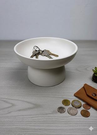Декоративная чаша livarno home для ключей и мелочей, белая