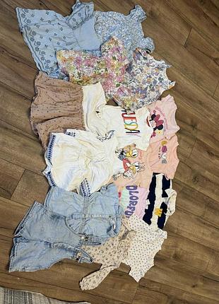 Пакет лот речей літнього одягу zara 80 сукня футболка 9-12