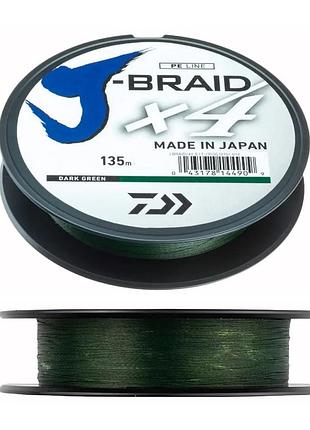 Шнур daiwa j-braid x4e 135м 0,13мм