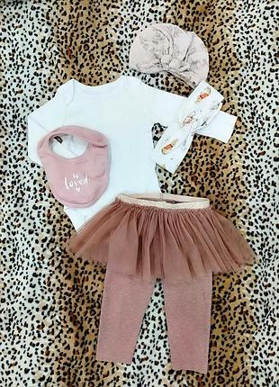 Комплект чалма боди штаны 6-9 мес