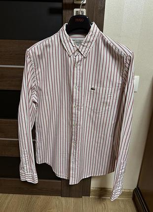 Сорочка/рубашка lacoste розмір l. slim fit.
