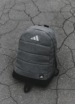 Рюкзак матрас adidas cірий меланж, біле лого var2