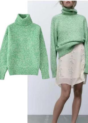 Свитер zara с шерстью и альпакой свободного кроя оверсайз