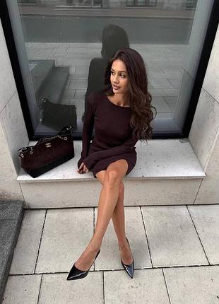 Стильное элегантное теплое платье 3