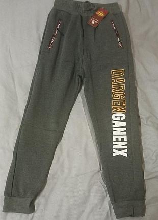 Штаны спортивные подростковые мужские утепленные темно-серого цвета размер l