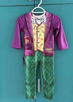 Карнавальний костюм шляпник віллі вонка чарлі і шоколадна фабрика для хлопчика 3-4 роки