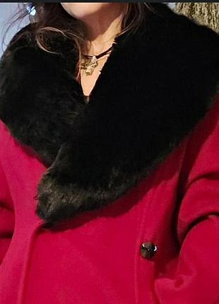 Marco giordani, з вовни жіноче довге пальто з коміром та манжетами, червоного винного кольору.