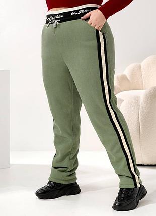 Жiночi теплі вельветові штани на хутрі.тёплые женские штаны