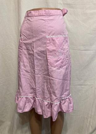 Передник, фартук розовый ажурный с карманами