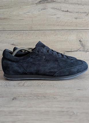Мужские замшевые кроссовки tod's темно-синего цвета италия размер 44 р 29 см