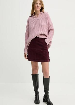 Вельветова спідниця h&m бордового кольору