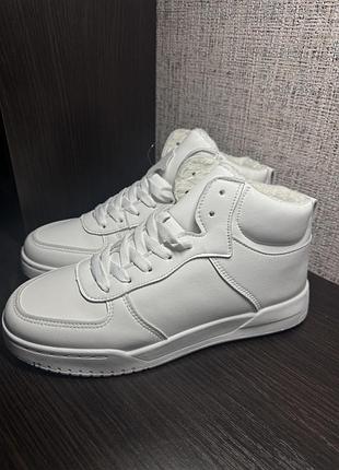 Демісезонні черевики кеди високі із пресованої шкіри