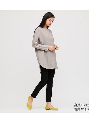Подовжена жіноча сорочка,туніка з льляної суміші від uniqlo