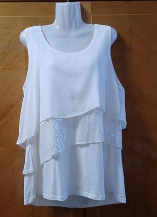 Блуза з шовком ,віскозою і пайетками  р. 42 від marc aurel,  є нюанси