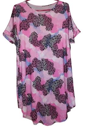 Розовое платье - туника микромасло 60-64р
