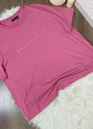 Рожева футболка оверсайз великі розміри asos
