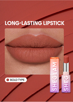Матова помада sheglam dynamatte boom long-lasting matte lipstick - bold type (5664)