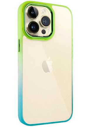 Чехол tpu+pc fresh sip series для apple iphone 13 pro (6.1") бирюзовый / лимонный