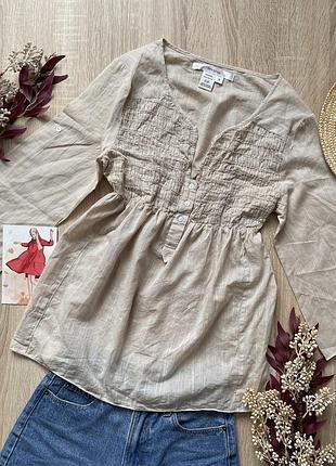 Легенька натуральна блузка з жаткою у стилі бохо