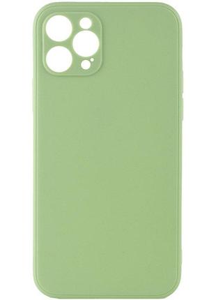 Силиконовый чехол candy full camera для apple iphone 12 pro max (6.7") фисташковый