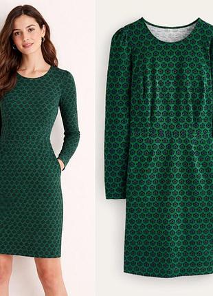 Котоновое платье boden с принтом  "зеленая пенелопа"