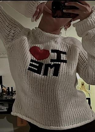 Свитер с длинным рукавом вязаный i love me y2k альт