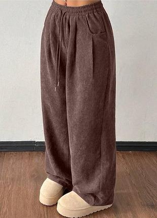 Вельветовые брюки на флисе