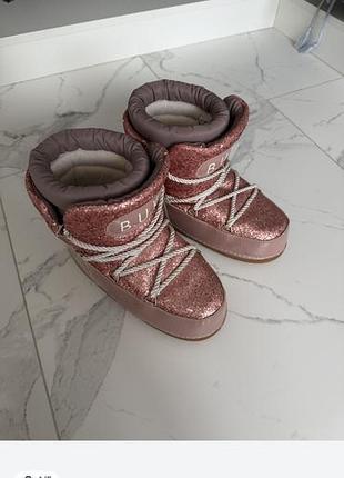 Moon boots b.u.k.i рожеві з блискітками, розмір 38-40