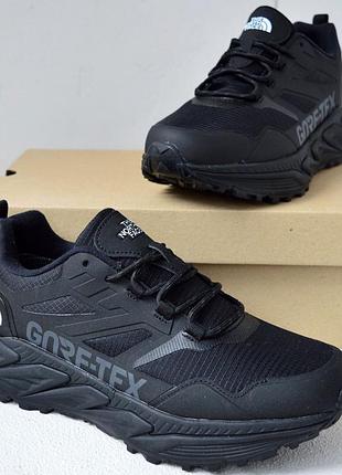 Чоловічі термо нові кросівки the north face goretex black чорні, термо