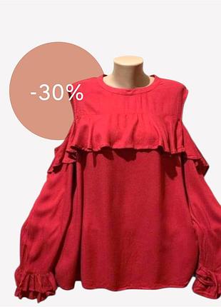 Натуральна блузка бордо батал 64-66 (9)