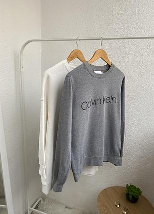Брендовий сірий світшот двунитка calvin klein