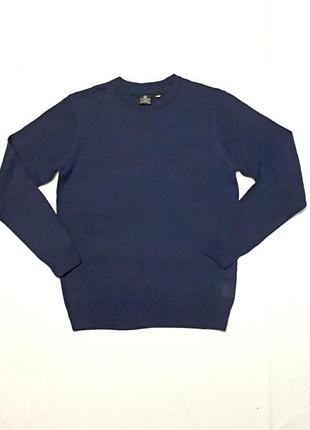 Мужской свитер джемпер шерстяной темно-синего цвета большого размера