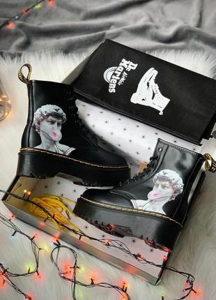 Черевики dr. martens jadon david michelangelo fur  ботинки зимние с мехом