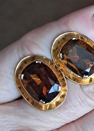 Винтажные запонки, вставка стекло